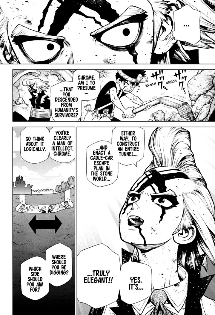 Dr. Stone Manga Chapter 167 page 11 - Different Strokes scene