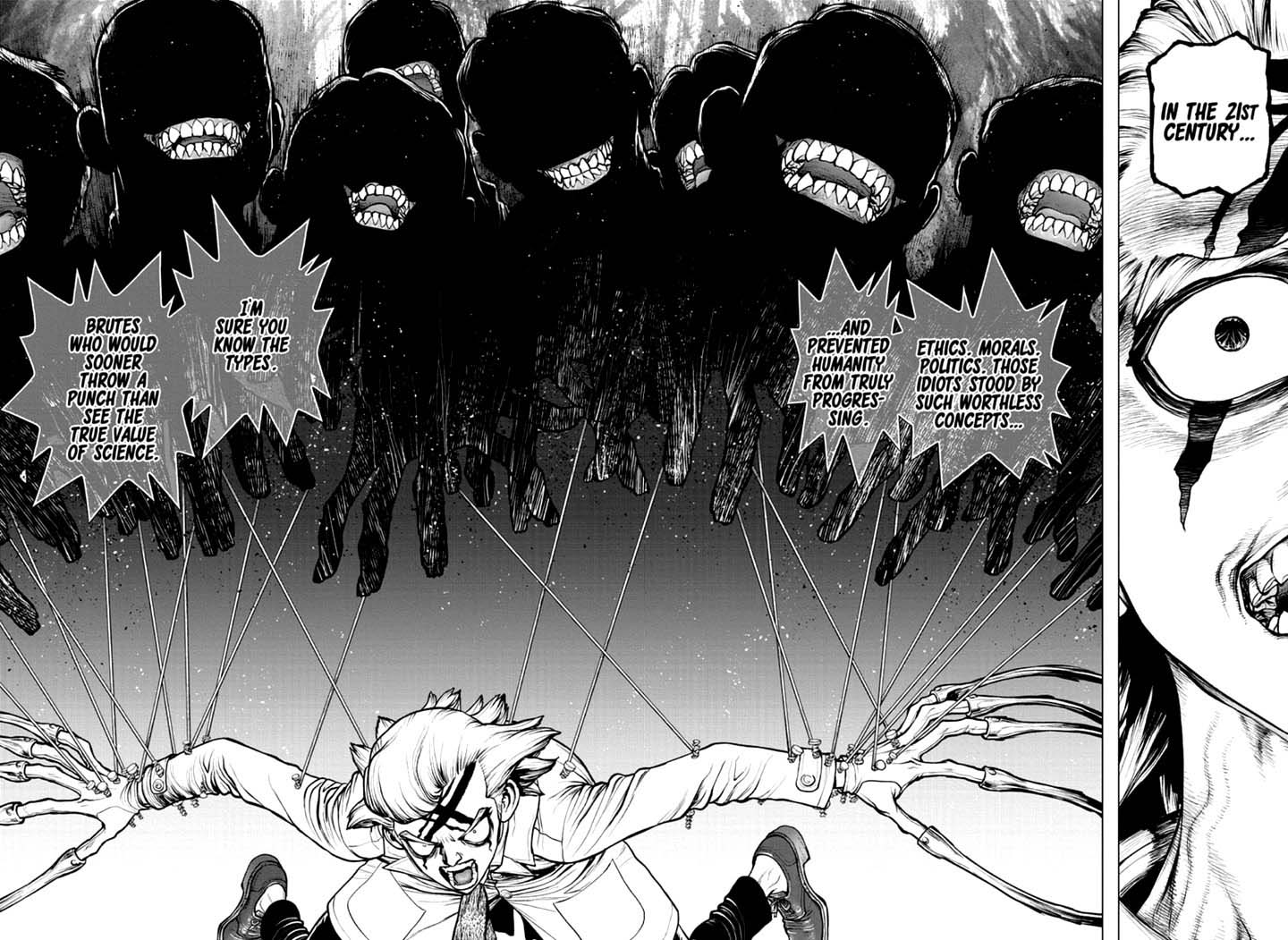 Dr. Stone Manga Chapter 167 page 13 - Different Strokes scene