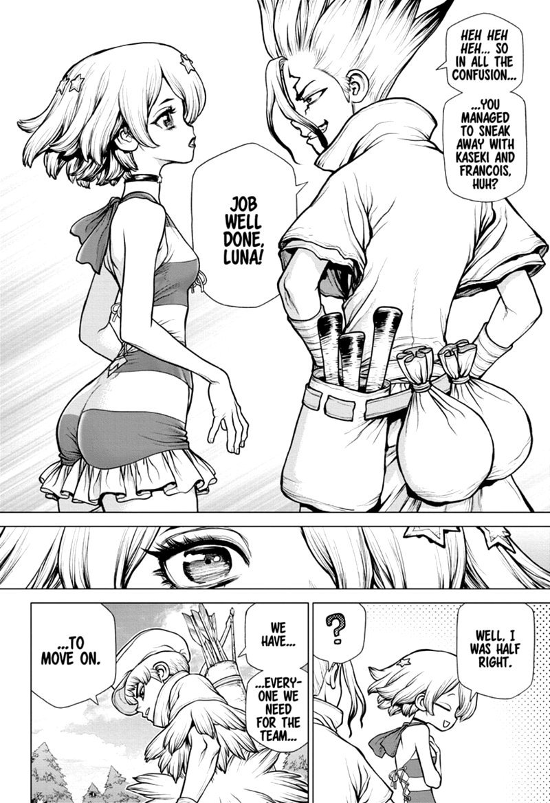 Dr. Stone Manga Chapter 168 page 11 - Corn City: Population One Million scene