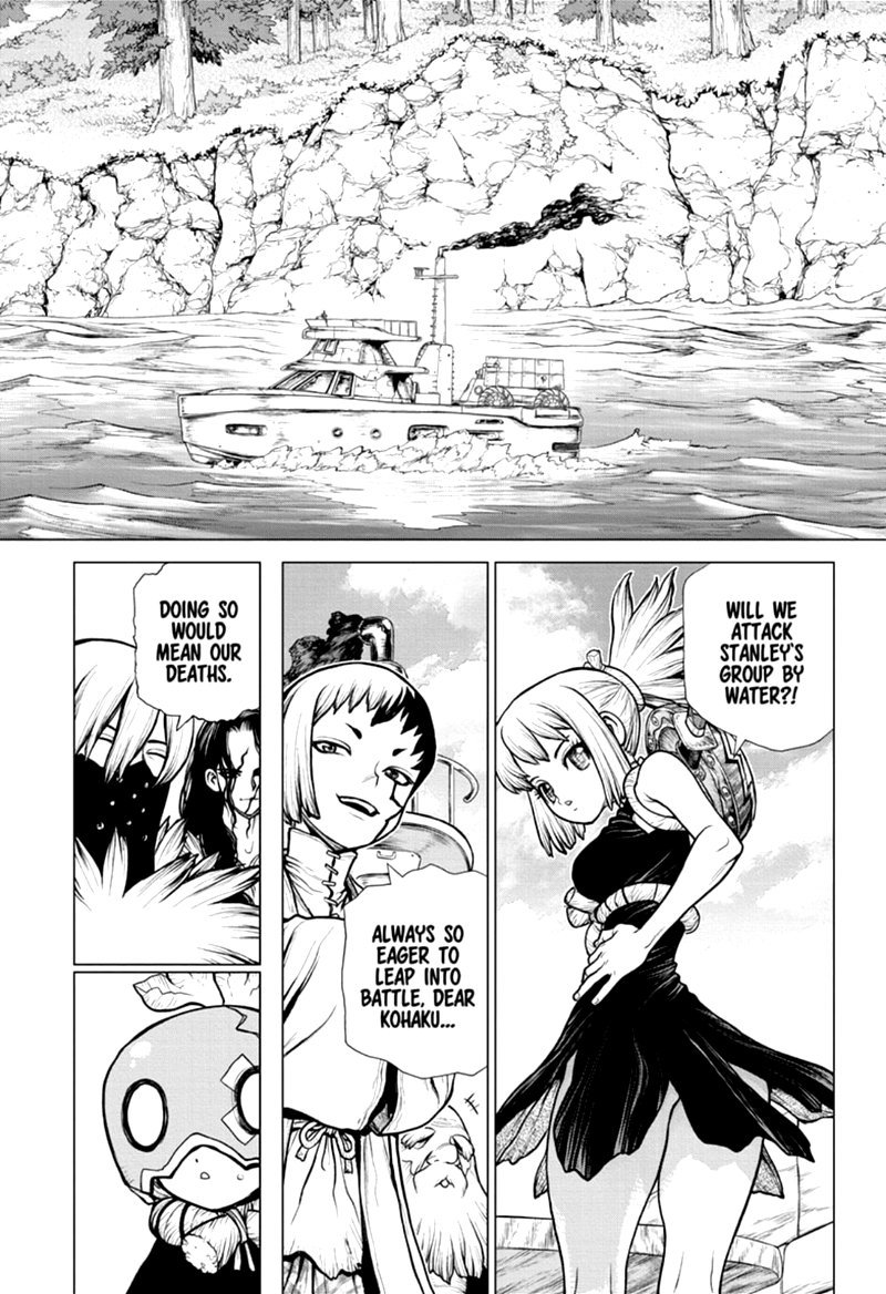 Dr. Stone Manga Chapter 168 page 14 - Corn City: Population One Million scene