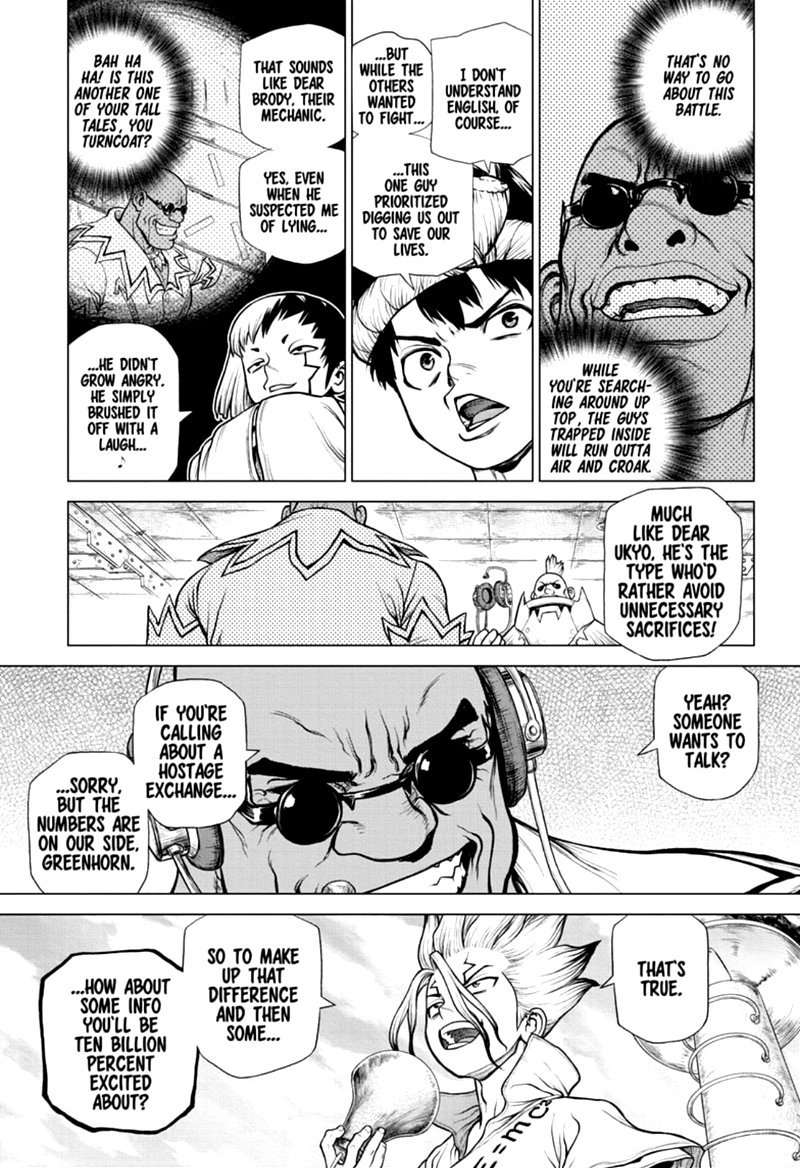 Dr. Stone Manga Chapter 168 page 16 - Corn City: Population One Million scene