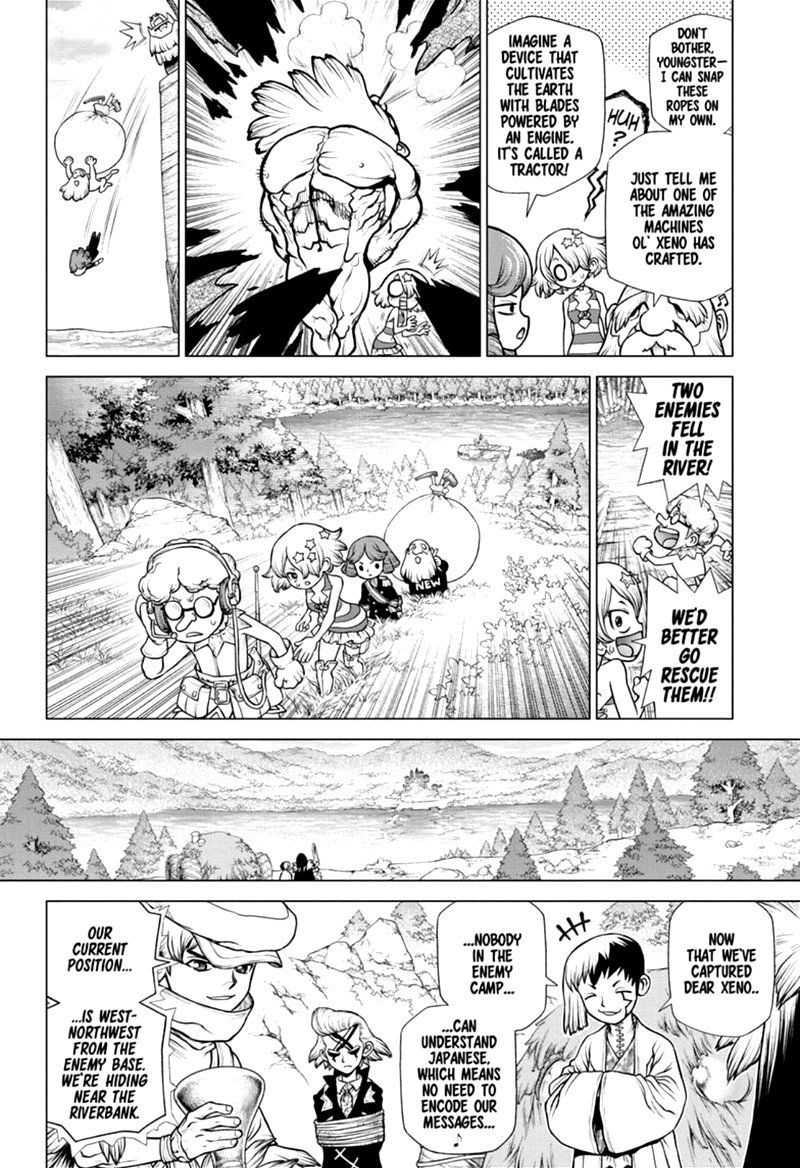 Dr. Stone Manga Chapter 168 page 4 - Corn City: Population One Million scene