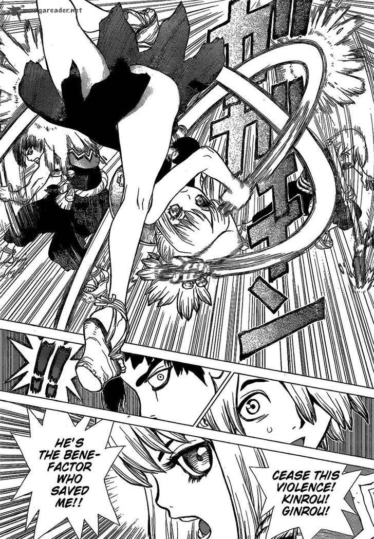 Dr. Stone Manga Chapter 17 page 14 - Nasty Looks scene