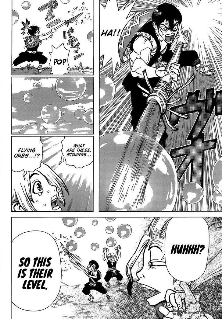 Dr. Stone Manga Chapter 17 page 18 - Nasty Looks scene
