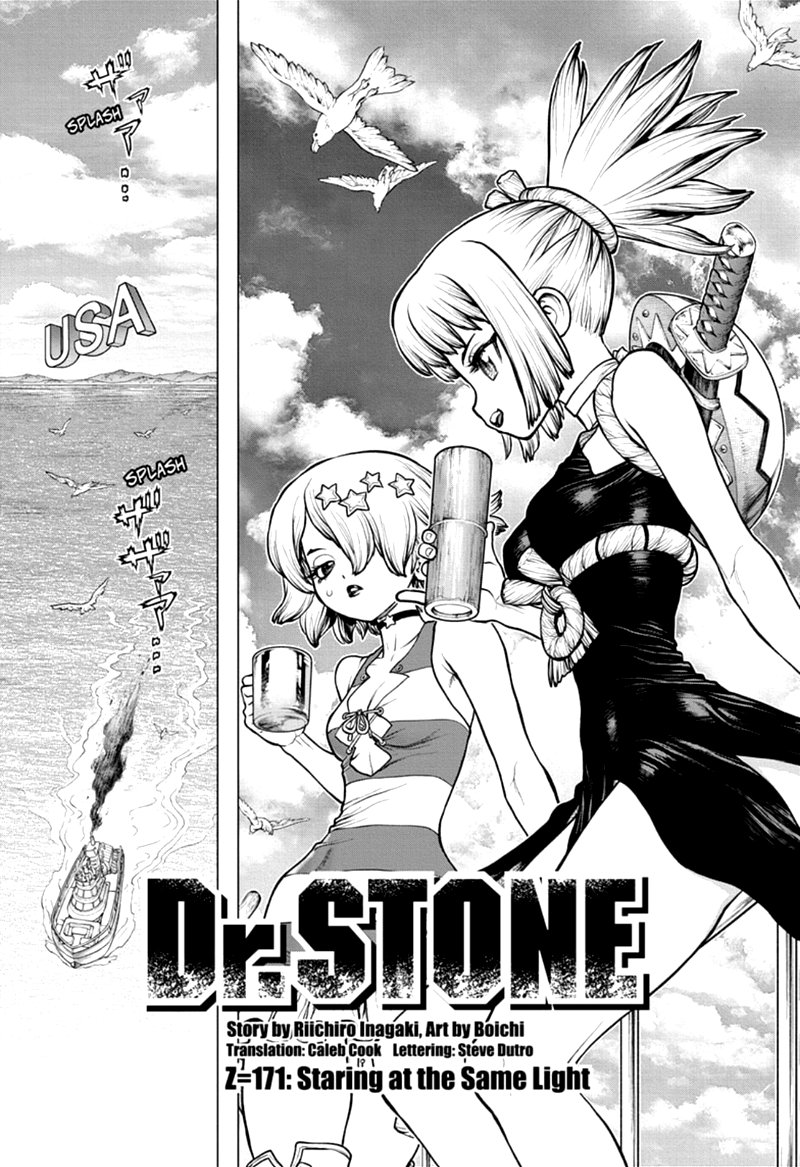 Dr. Stone Manga Chapter 171 page 1 - Staring at the Same Light scene