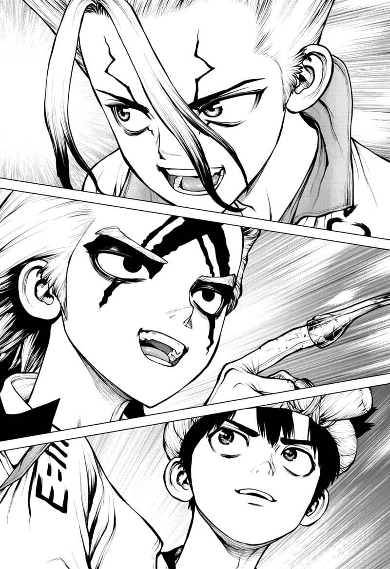 Dr. Stone Manga Chapter 171 page 12 - Staring at the Same Light scene