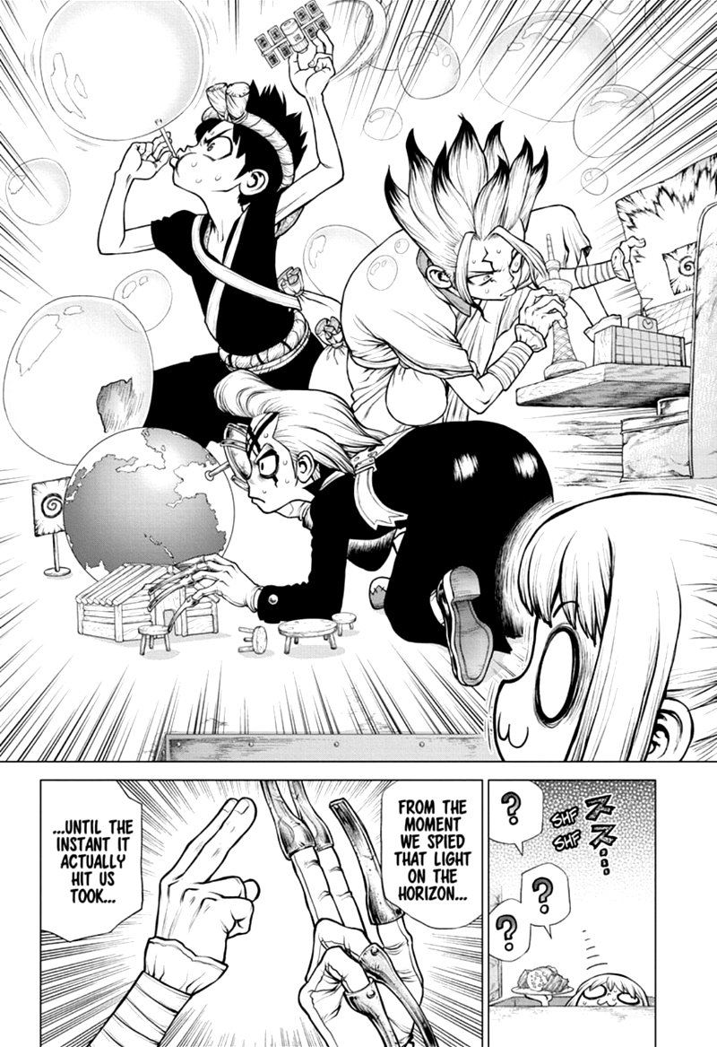 Dr. Stone Manga Chapter 171 page 14 - Staring at the Same Light scene