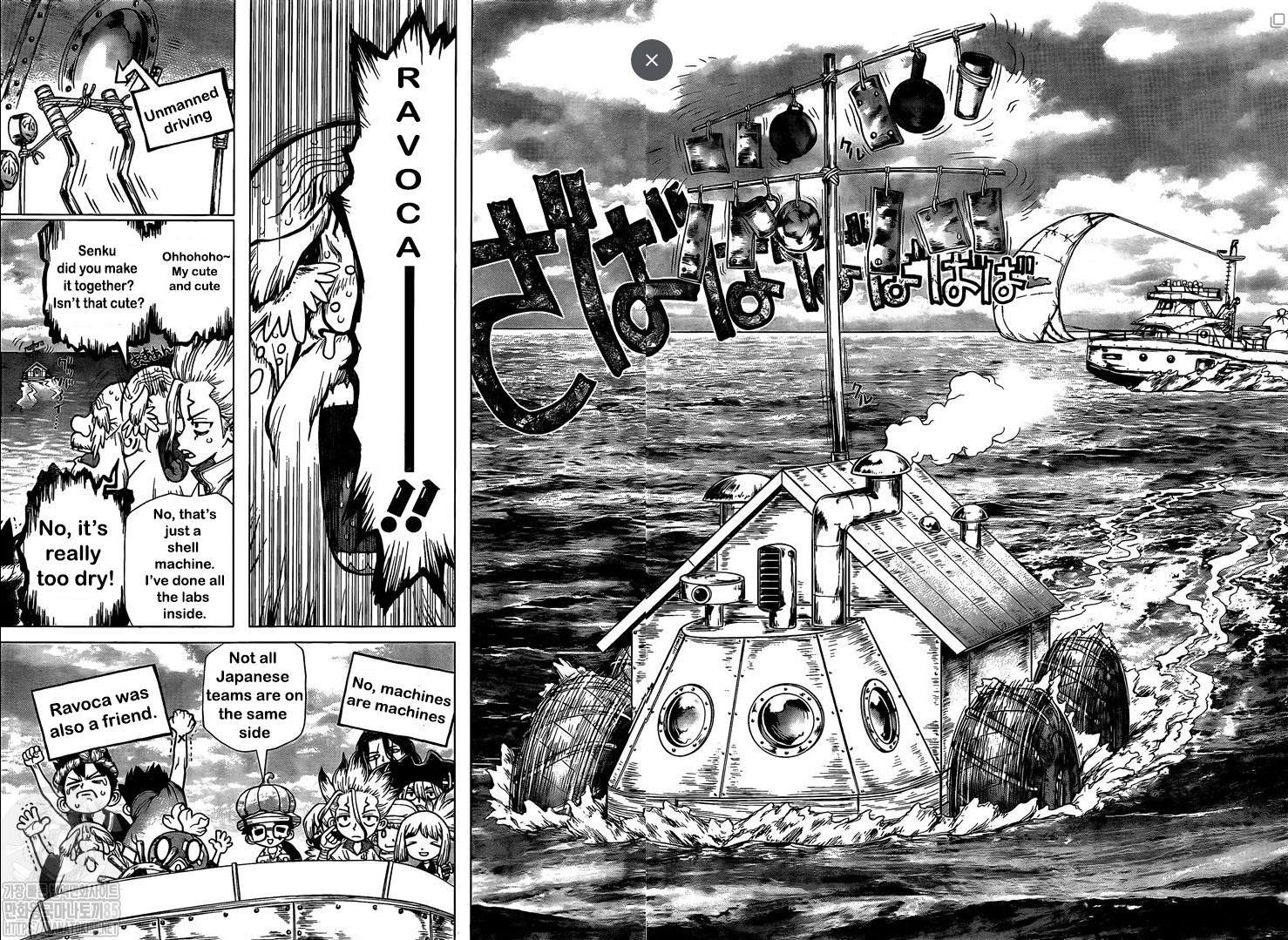 Dr. Stone Manga Chapter 174 page 8 - The Specter of the Panama Canal scene