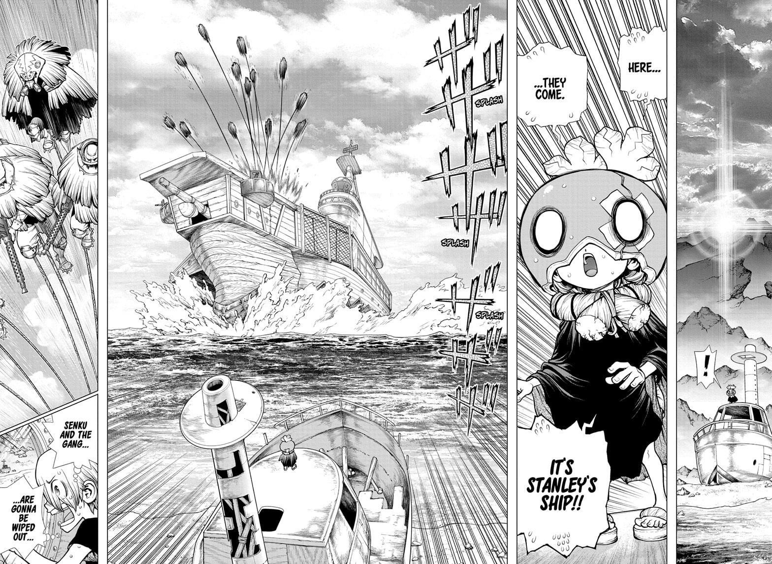 Dr. Stone Manga Chapter 175 page 13 - Ultra Race Across South America scene