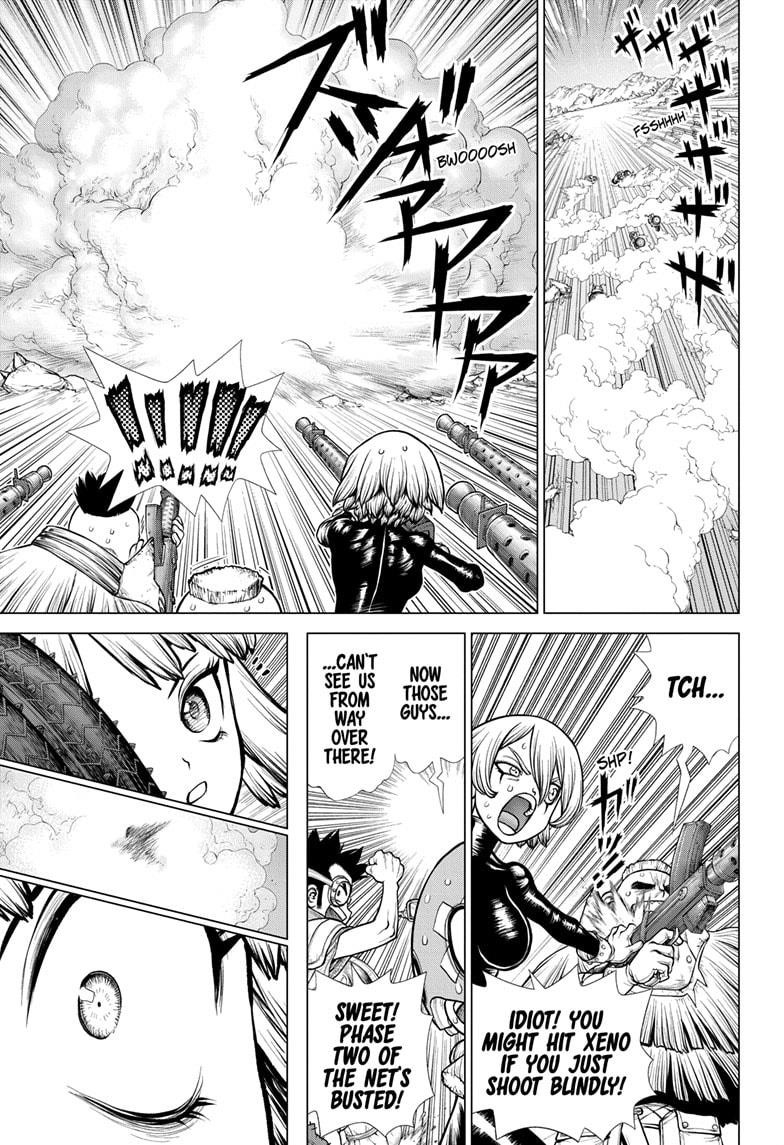 Dr. Stone Manga Chapter 176 page 4 - Net-Breaking Battle Plan scene