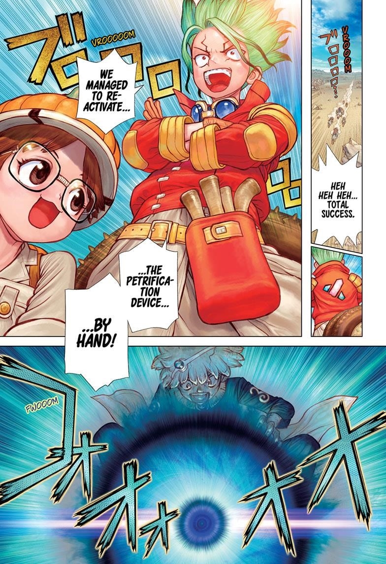 Dr. Stone Manga Chapter 178 page 1 - Science Scales Mountains scene