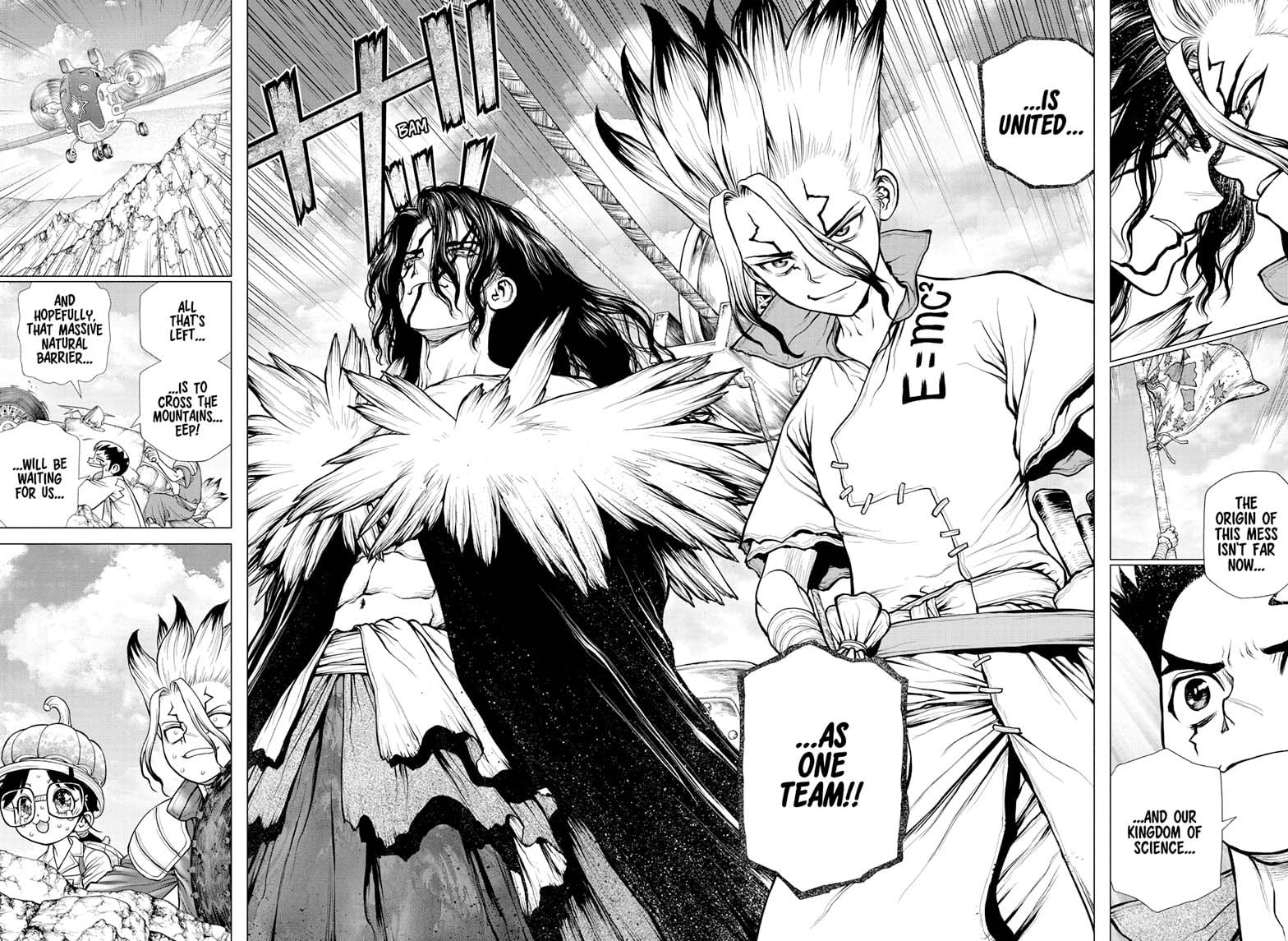 Dr. Stone Manga Chapter 179 page 15 - Bonds on the High-Wire scene