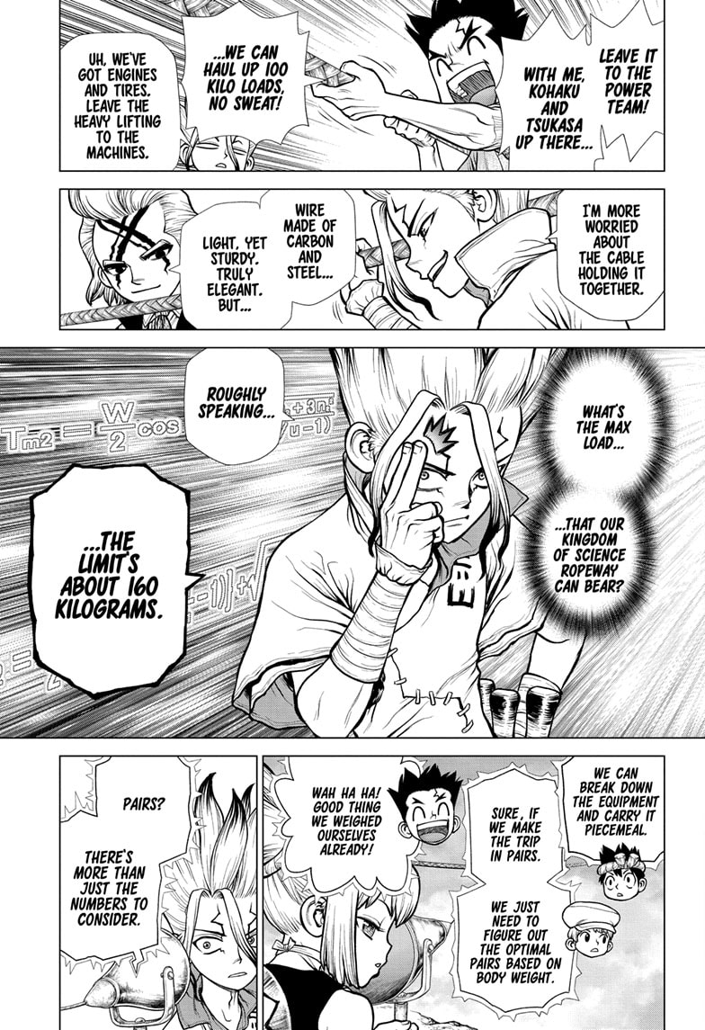 Dr. Stone Manga Chapter 179 page 5 - Bonds on the High-Wire scene