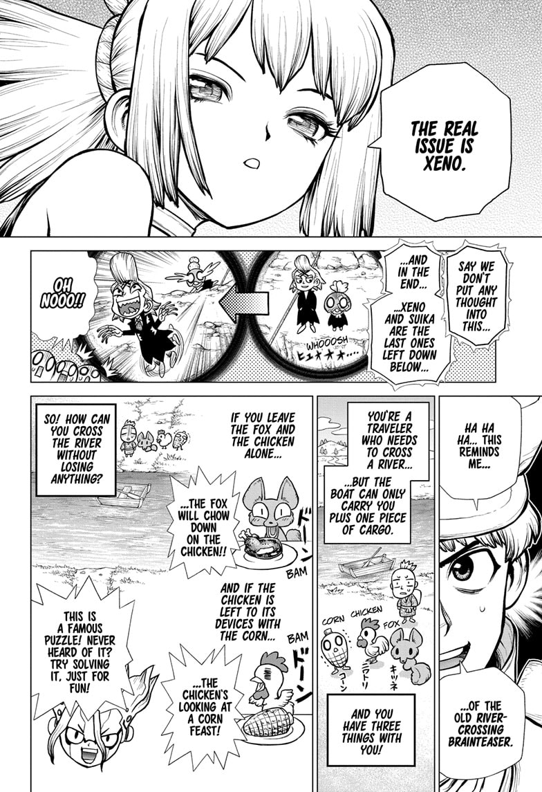 Dr. Stone Manga Chapter 179 page 6 - Bonds on the High-Wire scene