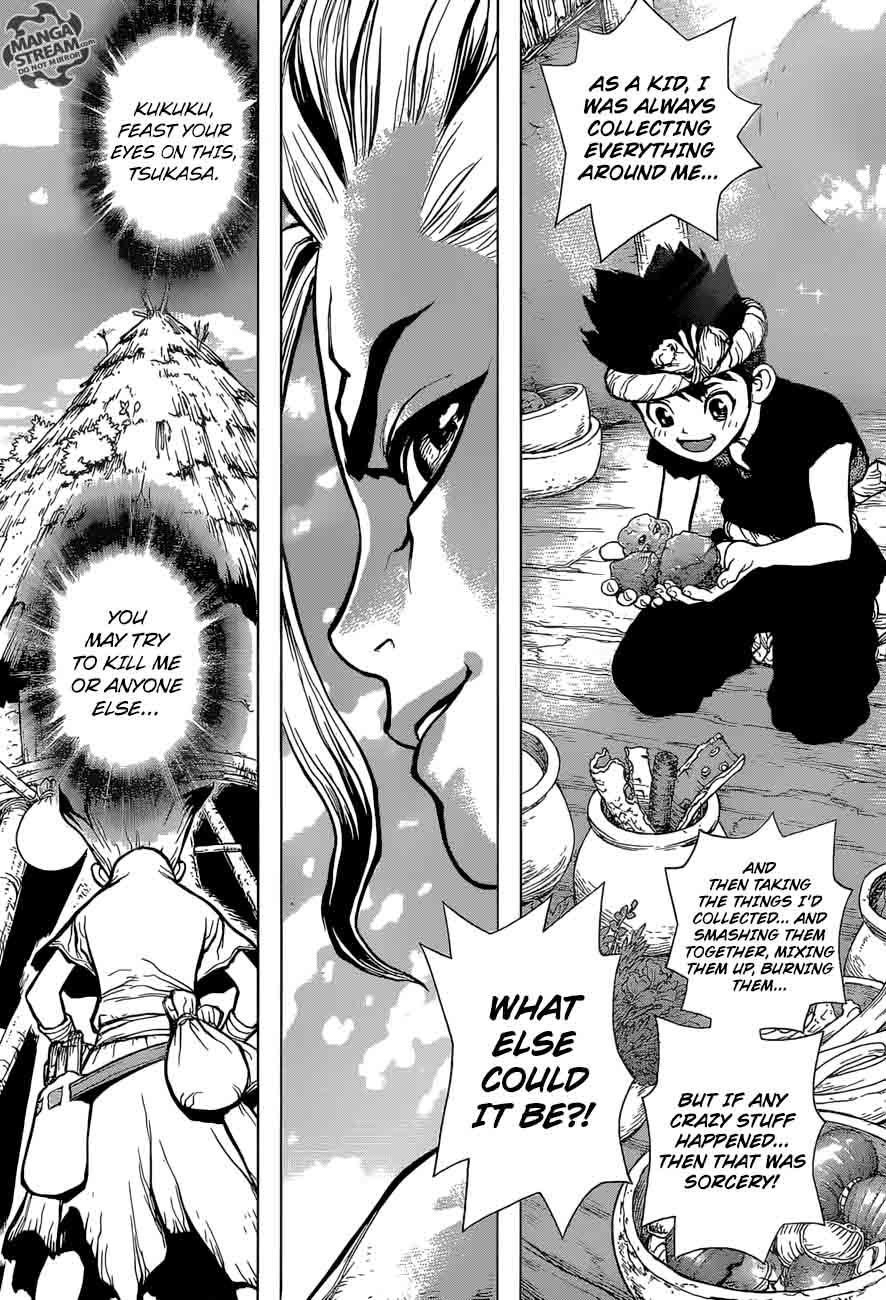 Dr. Stone Manga Chapter 18 page 14 - Sorcery Showdown scene