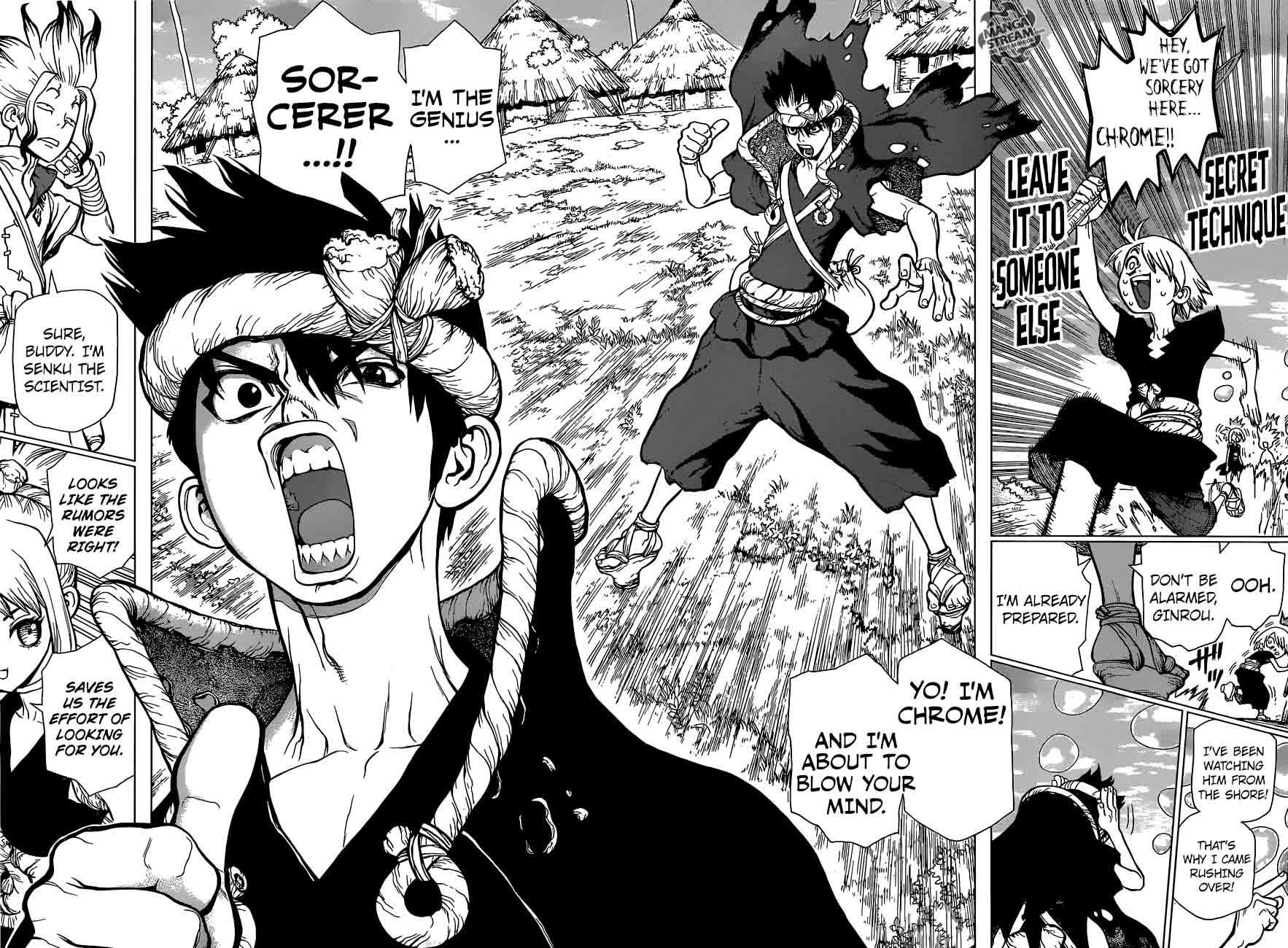 Dr. Stone Manga Chapter 18 page 2 - Sorcery Showdown scene