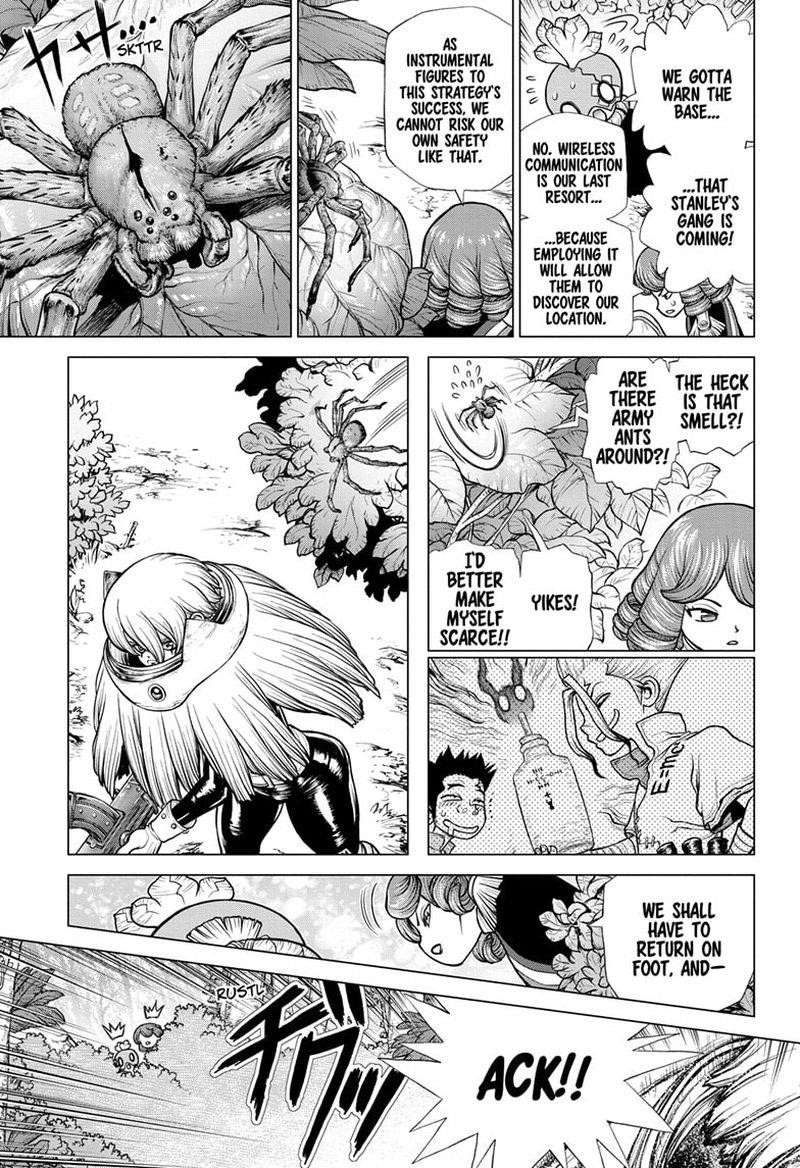 Dr. Stone Manga Chapter 185 page 12 - Lovely Cleavage Plane scene