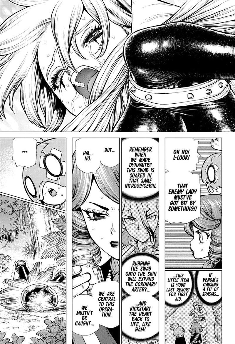 Dr. Stone Manga Chapter 185 page 14 - Lovely Cleavage Plane scene