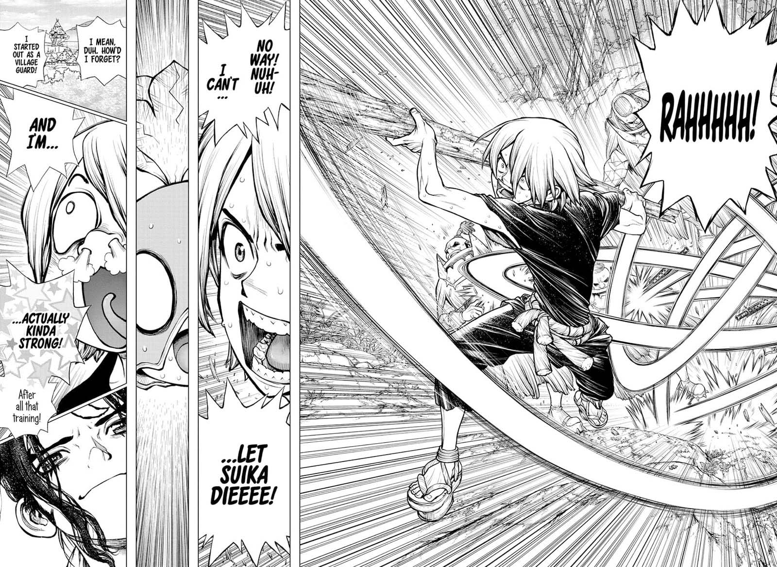 Dr. Stone Manga Chapter 186 page 8 - To Each Their Own Blade scene
