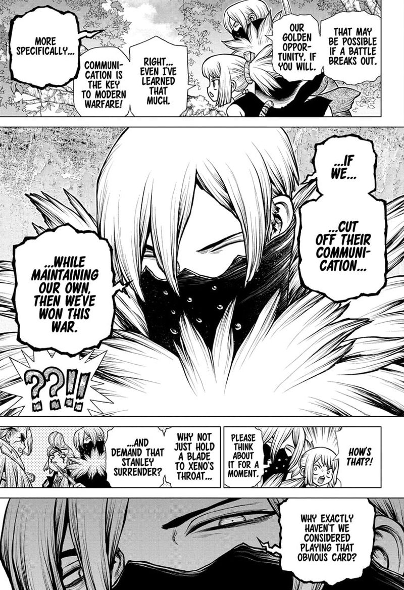 Dr. Stone Manga Chapter 187 page 10 - Cyber Guerilla scene