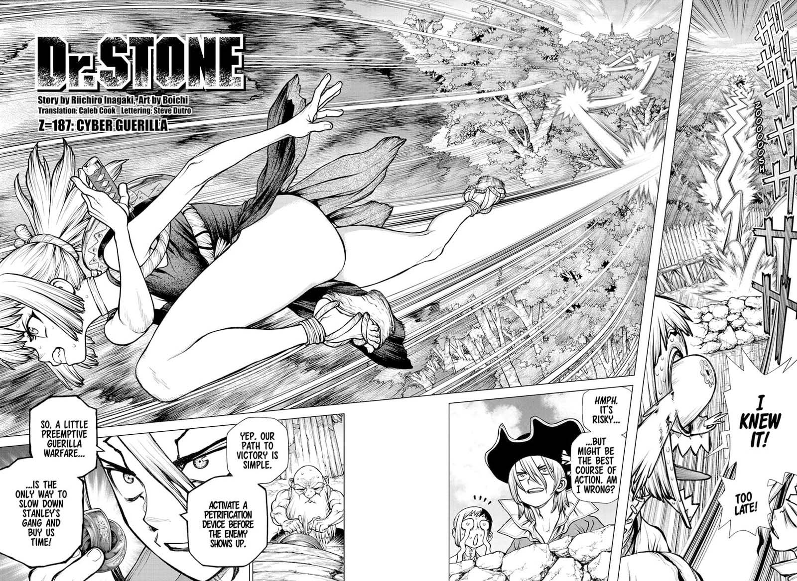 Dr. Stone Manga Chapter 187 page 2 - Cyber Guerilla scene