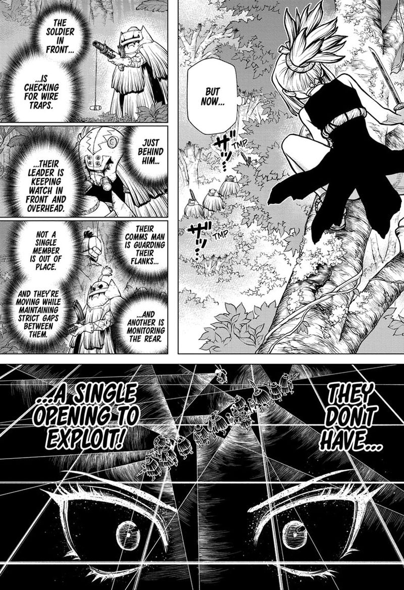 Dr. Stone Manga Chapter 187 page 4 - Cyber Guerilla scene