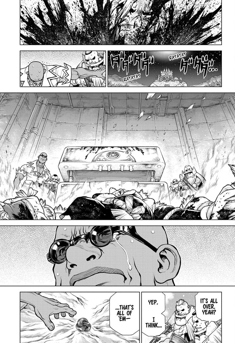 Dr. Stone Manga Chapter 191 page 10 - Divine Scream, Down to Earth scene