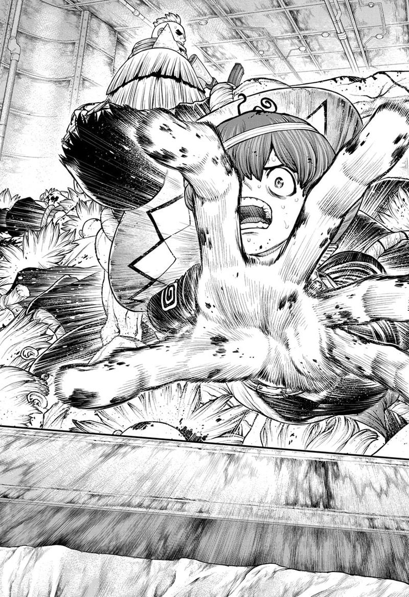 Dr. Stone Manga Chapter 191 page 11 - Divine Scream, Down to Earth scene