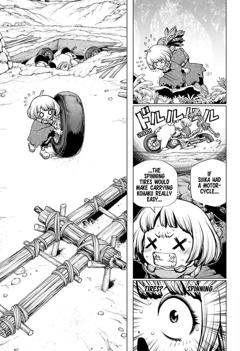 Dr. Stone Manga Chapter 195 page 5 - Treasure Hunter, All Alone scene