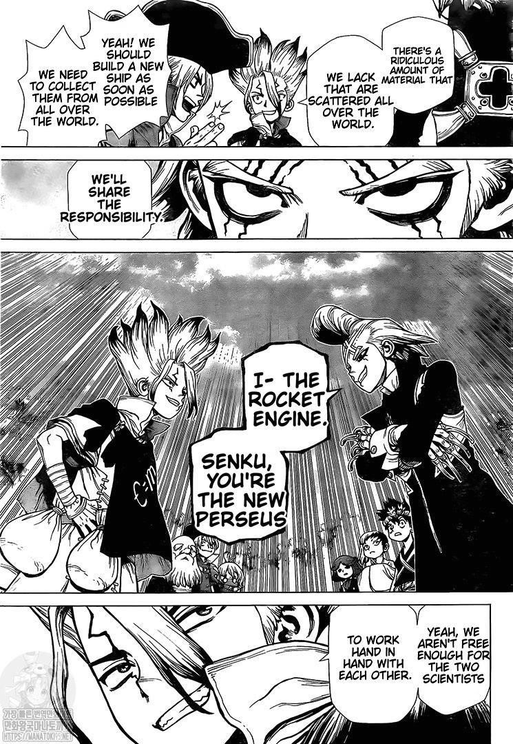 Dr. Stone Manga Chapter 199 page 12 - Superalloys scene