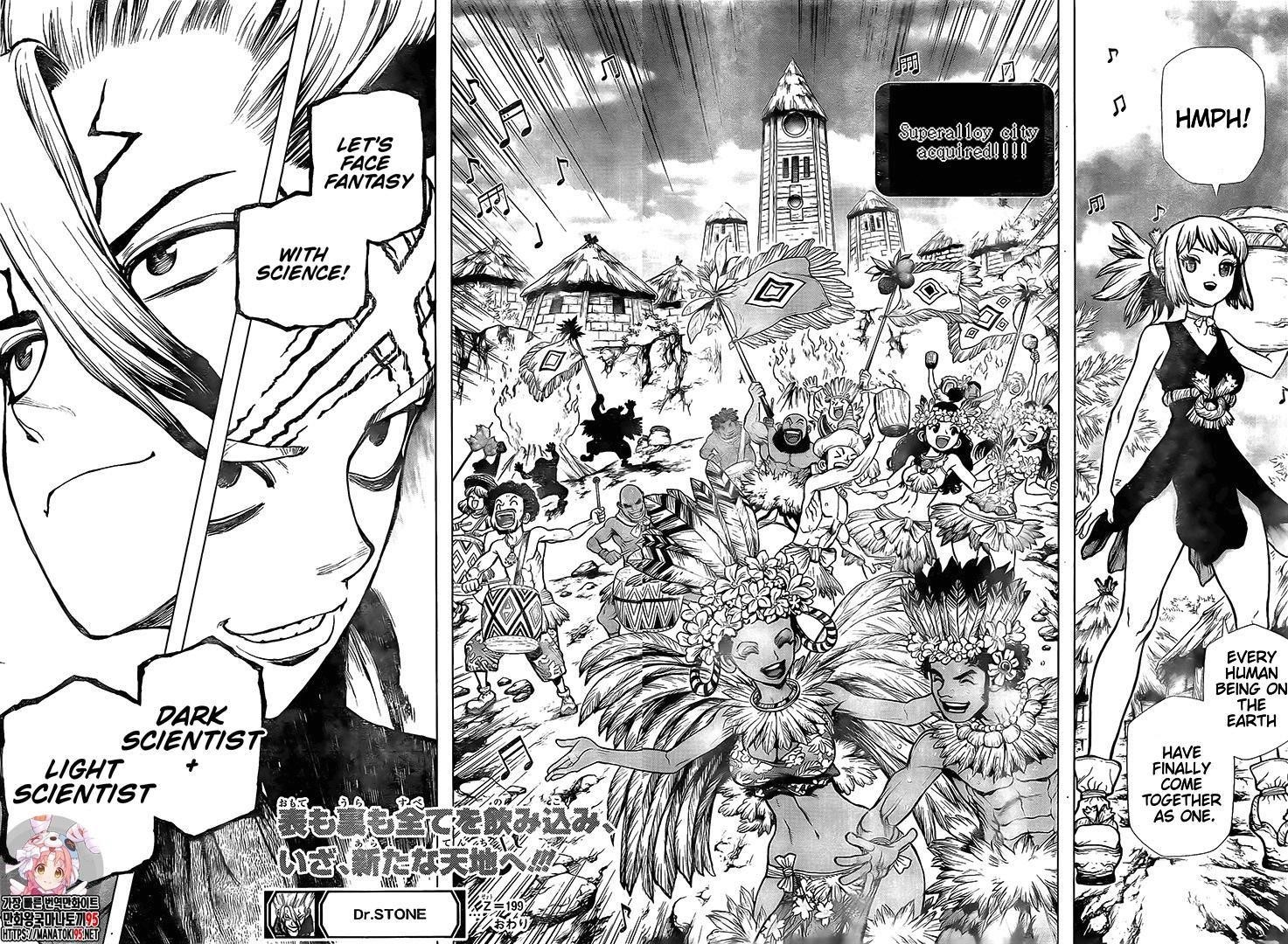 Dr. Stone Manga Chapter 199 page 17 - Superalloys scene