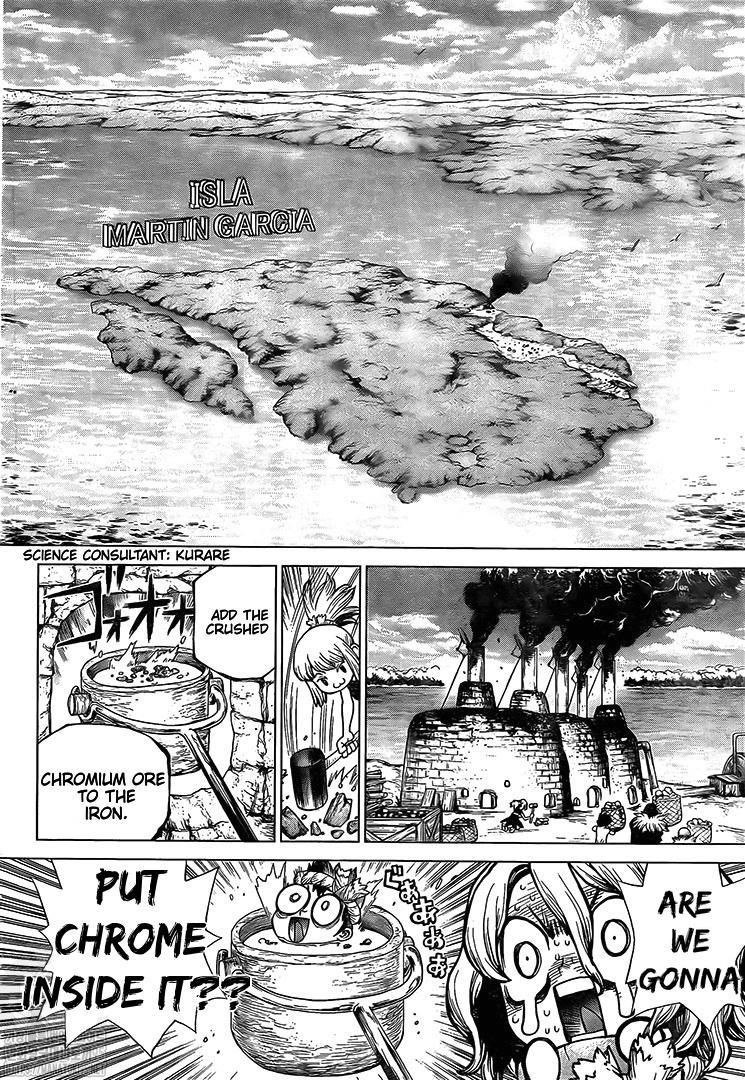Dr. Stone Manga Chapter 199 page 8 - Superalloys scene