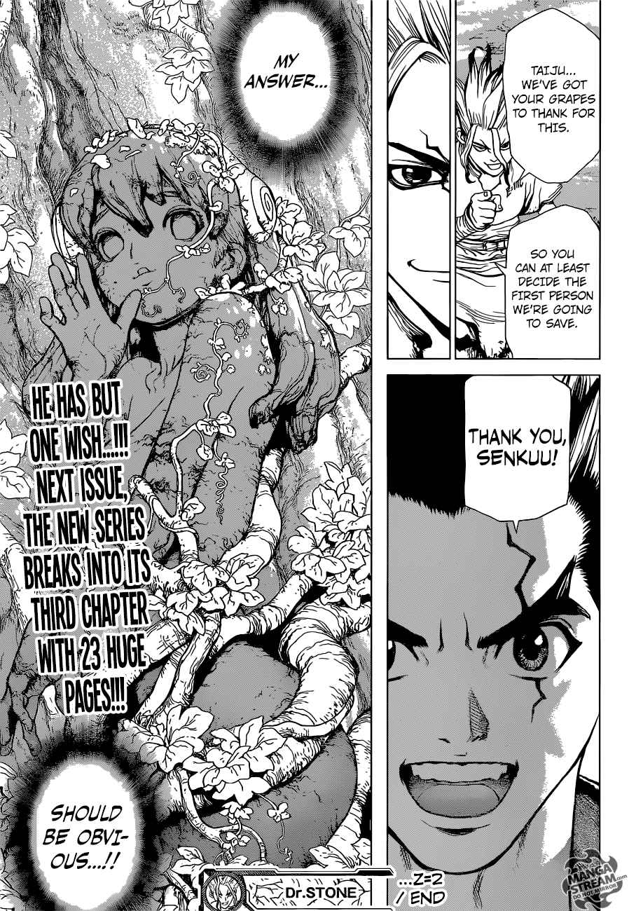 Dr. Stone Manga Chapter 2 page 24 - Fantasy vs Science scene
