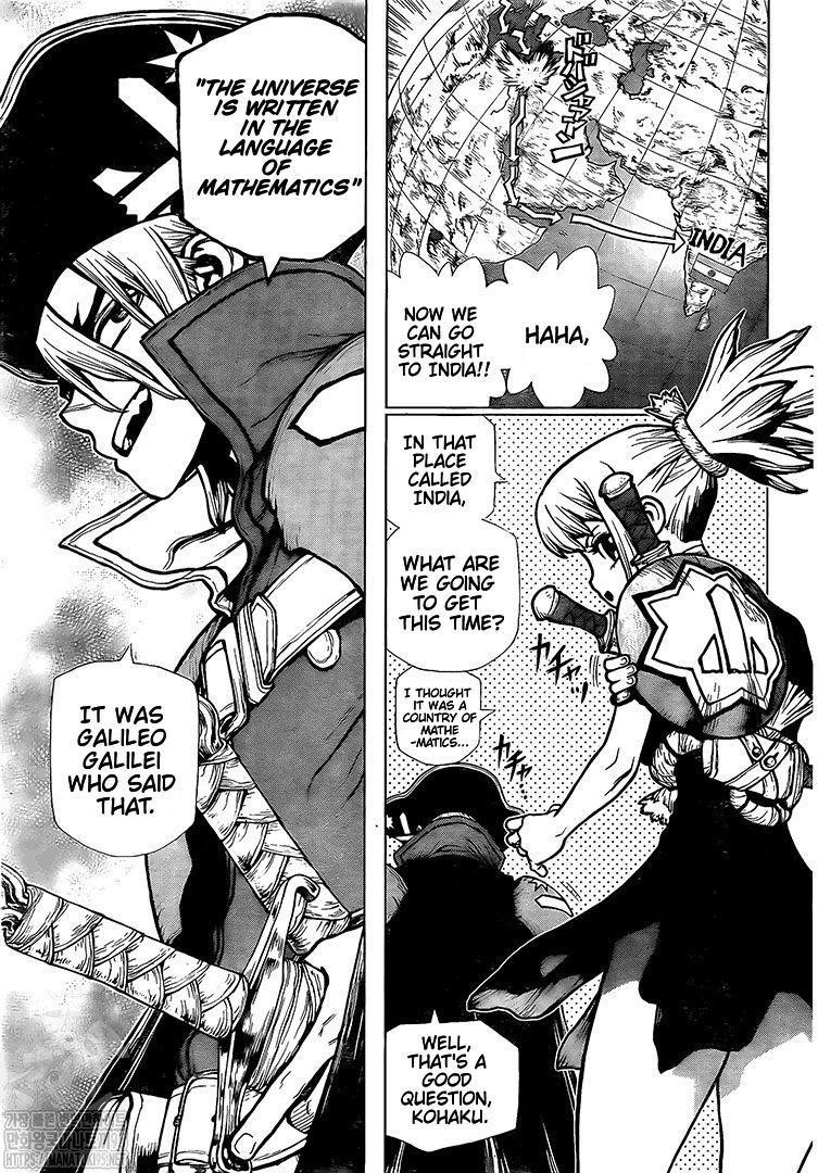 Dr. Stone Manga Chapter 204 page 3 - The Universe is Written in the Language of Mathematics scene