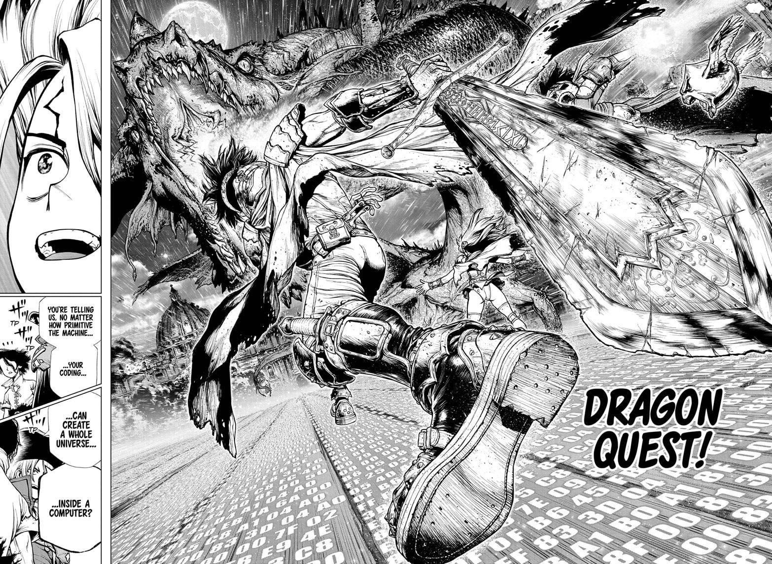 Dr. Stone Manga Chapter 205 page 14 - Universe of Zeroes and Ones scene