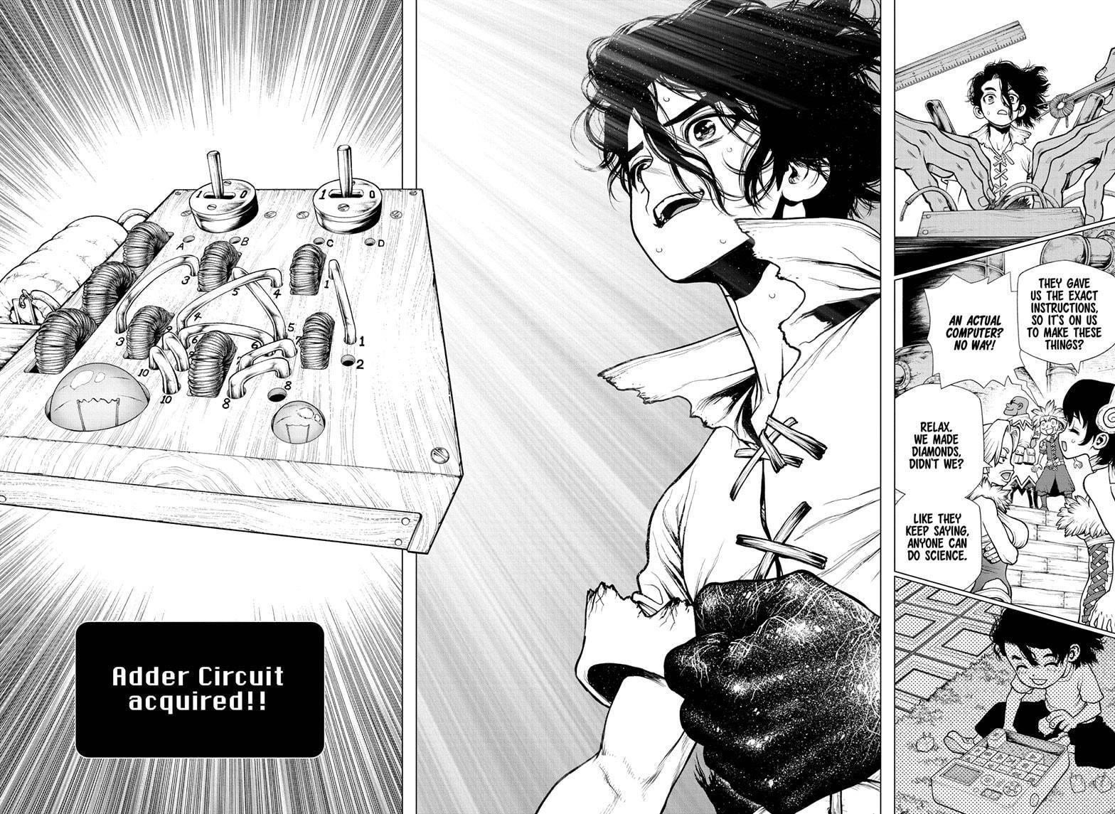 Dr. Stone Manga Chapter 206 page 15 - Dawn of the Computer scene