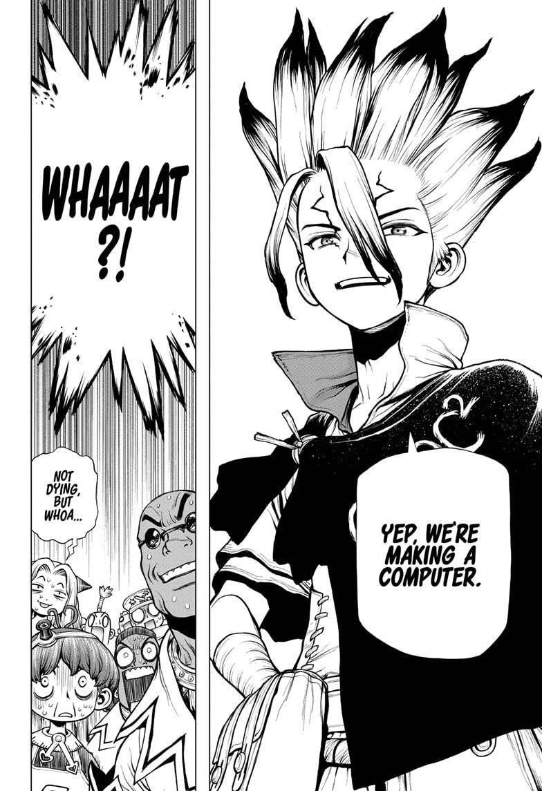 Dr. Stone Manga Chapter 206 page 7 - Dawn of the Computer scene