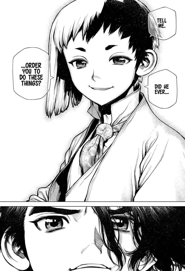 Dr. Stone Manga Chapter 207 page 14 - Linking the Circuit Diagram scene