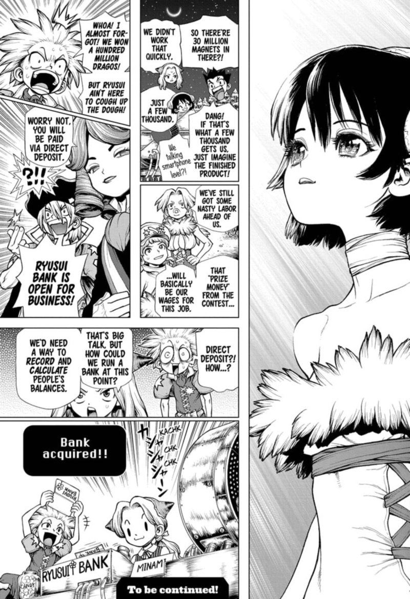 Dr. Stone Manga Chapter 208 page 17 - Science Transcends Humanity scene