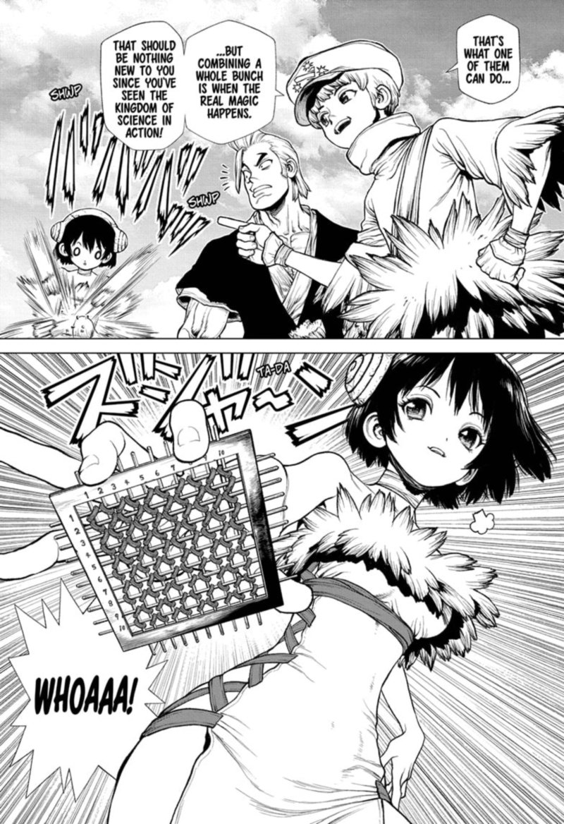 Dr. Stone Manga Chapter 208 page 7 - Science Transcends Humanity scene