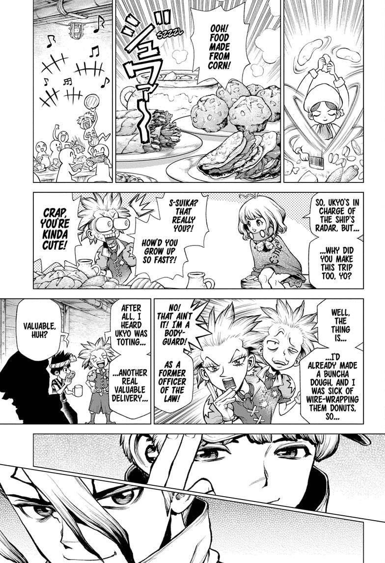Dr. Stone Manga Chapter 209 page 10 - The Rocket's Hard Truth scene