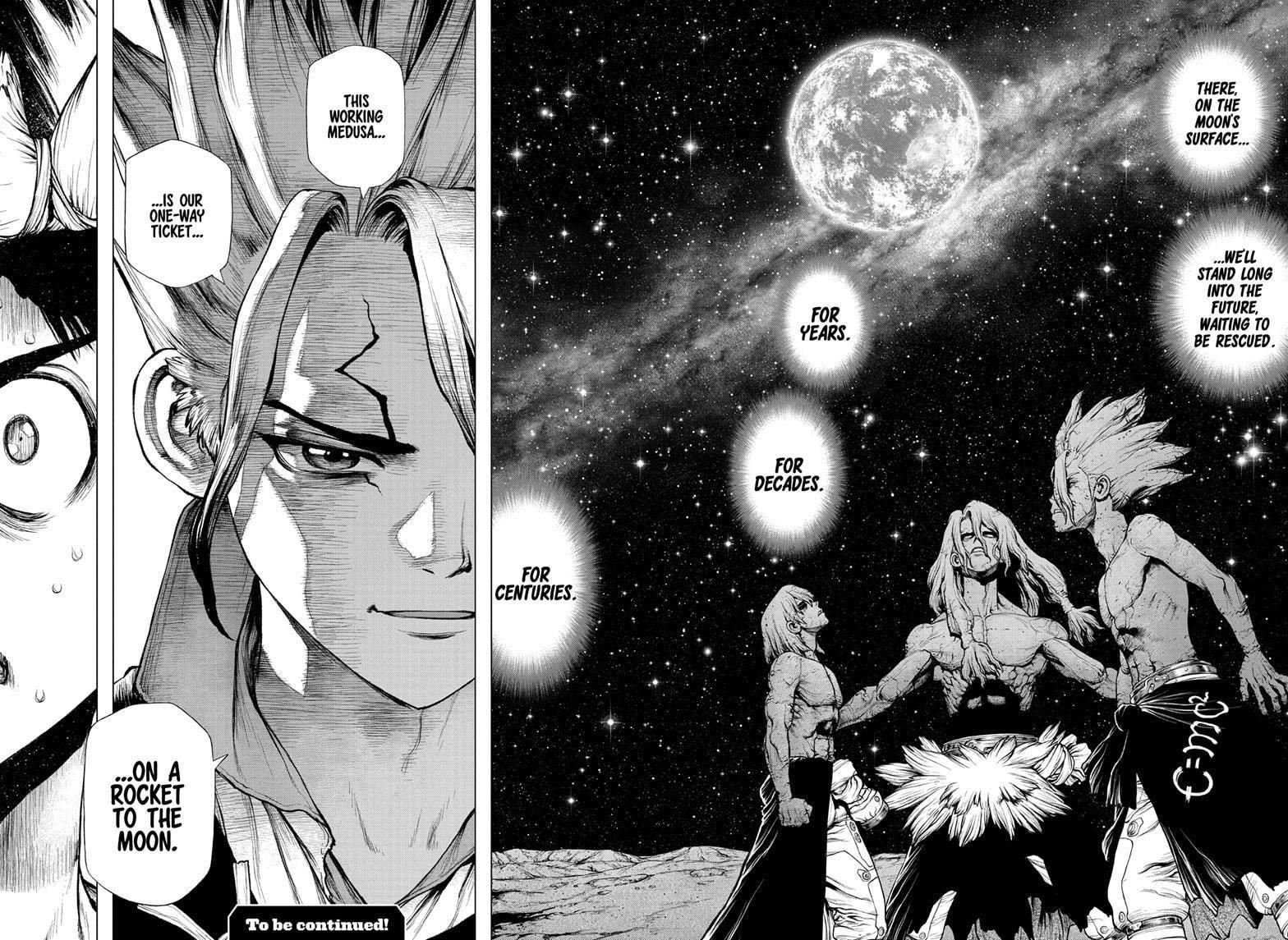 Dr. Stone Manga Chapter 209 page 17 - The Rocket's Hard Truth scene