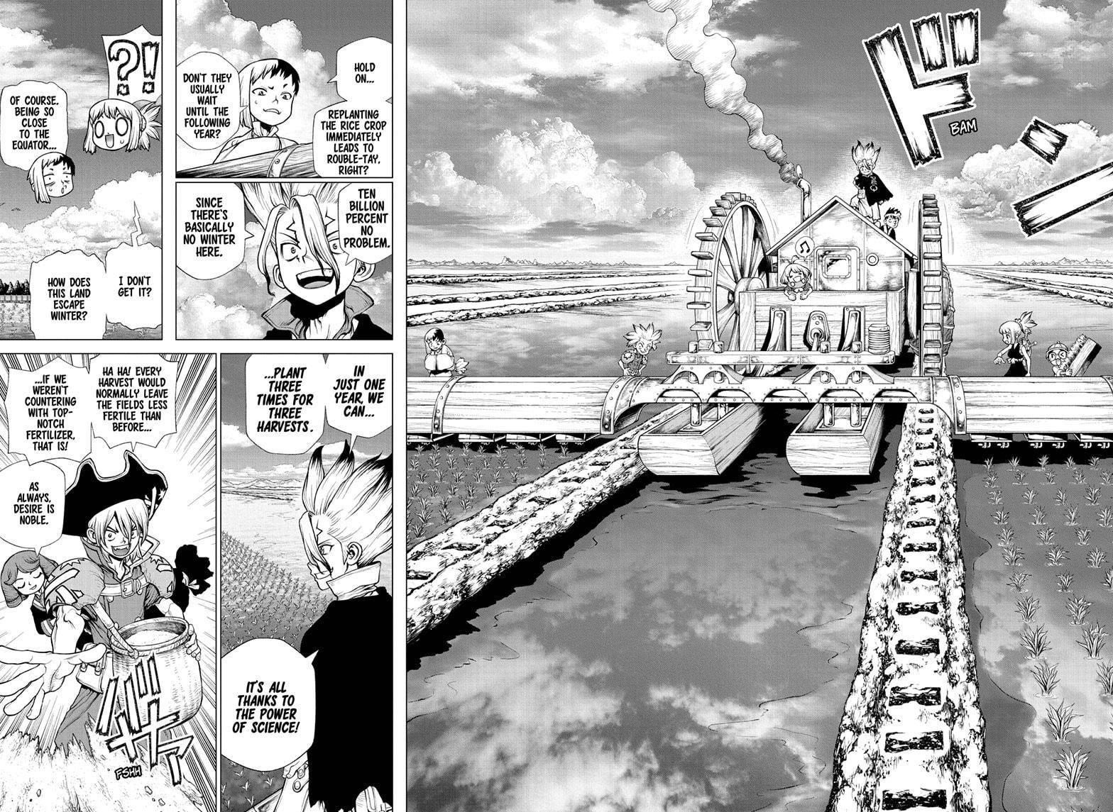 Dr. Stone Manga Chapter 211 page 10 - World Tour for Resources scene