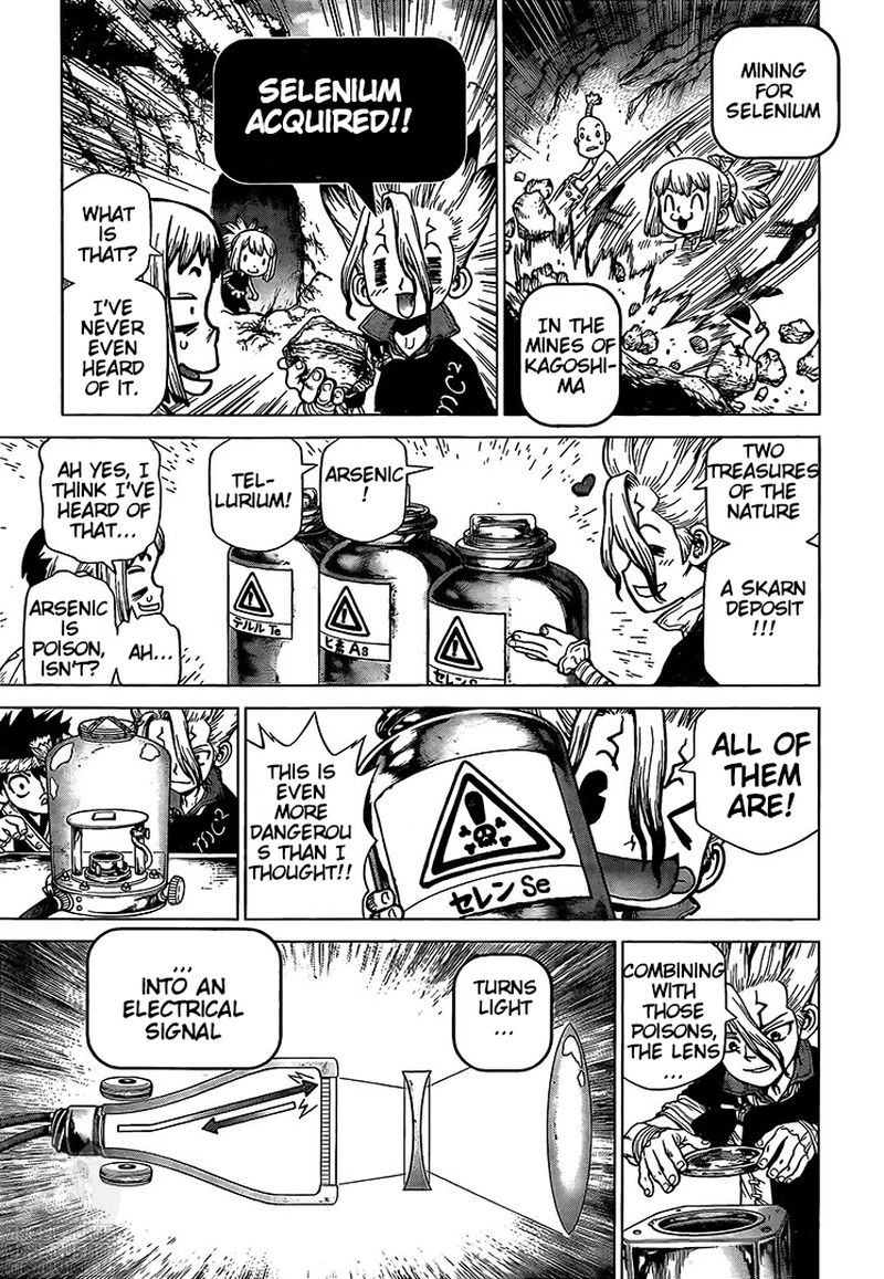 Dr. Stone Manga Chapter 214 page 11 - Stone World's Earth Defense Force scene
