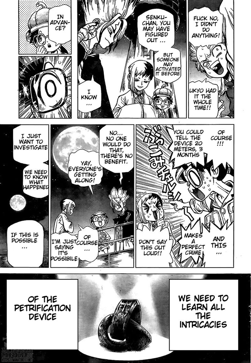 Dr. Stone Manga Chapter 214 page 9 - Stone World's Earth Defense Force scene