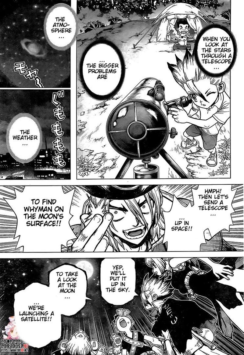 Dr. Stone Manga Chapter 215 page 1 - Long, Long Road scene