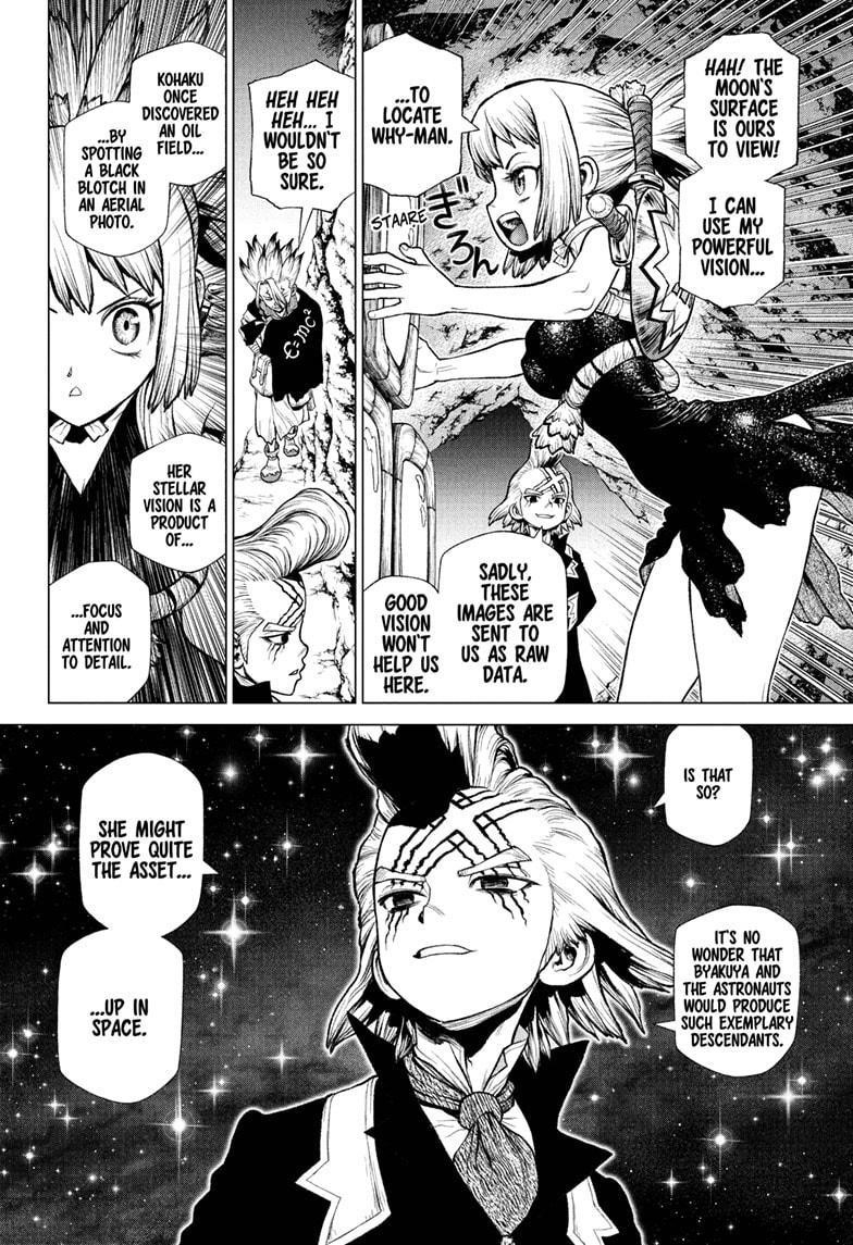 Dr. Stone Manga Chapter 216 page 11 - Hello, World scene