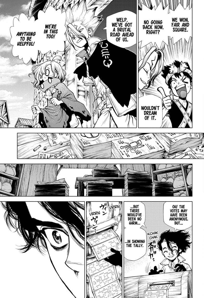 Dr. Stone Manga Chapter 217 page 14 - Science Underdogs scene