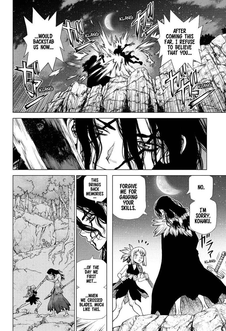 Dr. Stone Manga Chapter 219 page 15 - Three Heroes scene