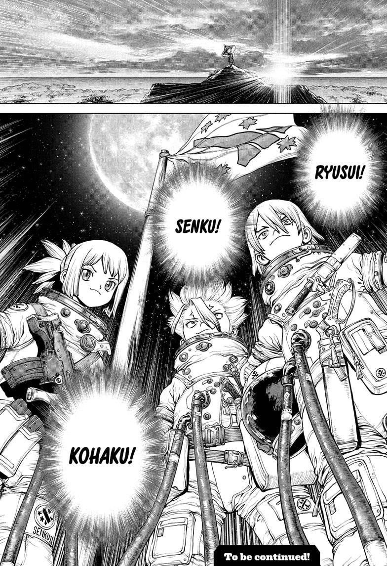 Dr. Stone Manga Chapter 219 page 18 - Three Heroes scene